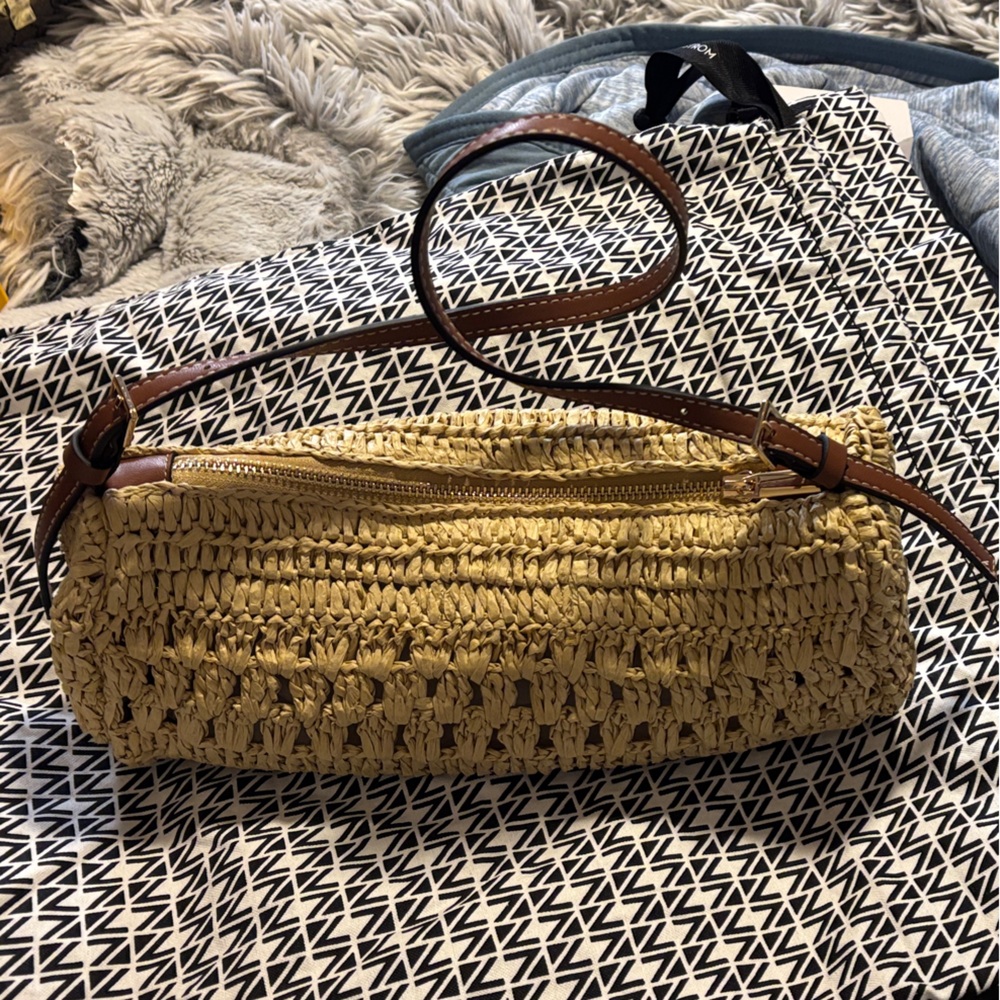 H&M Tan Woven Shoulder Bag
